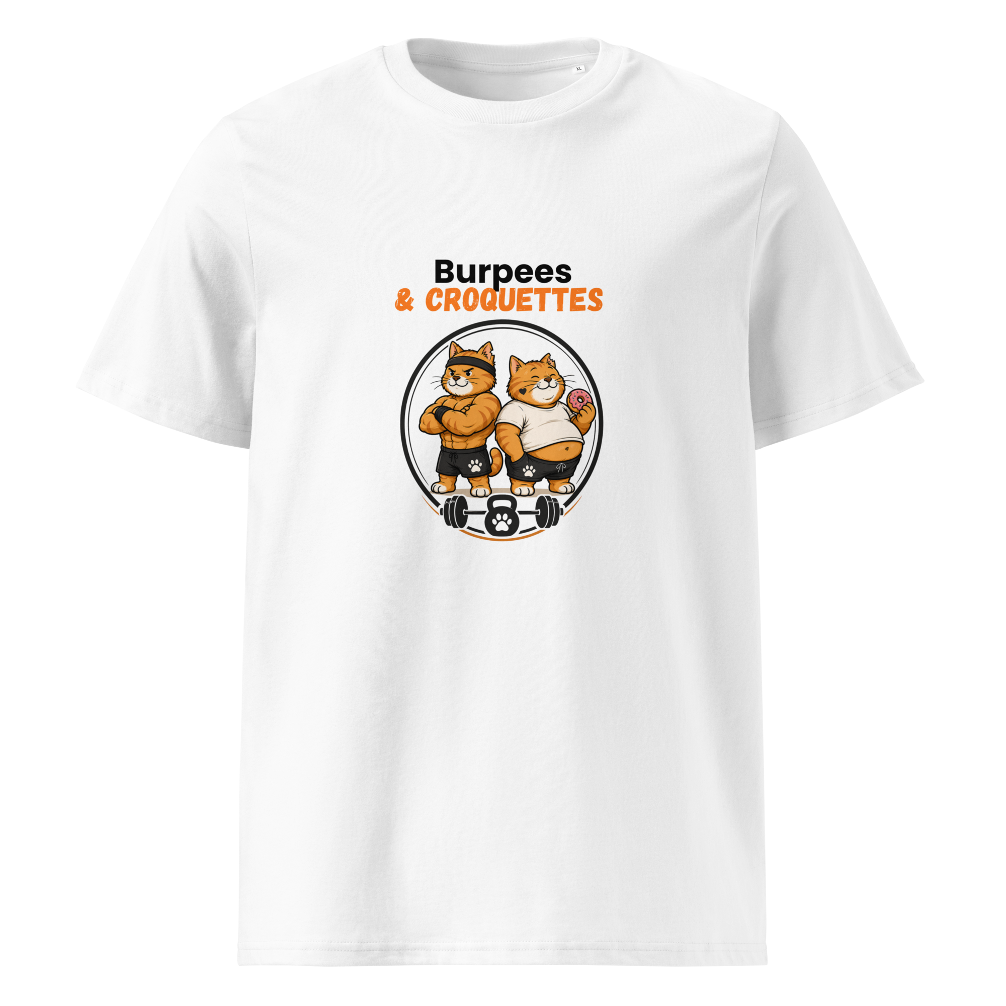 T-shirt femme coton bio blanc burpees et croquettes