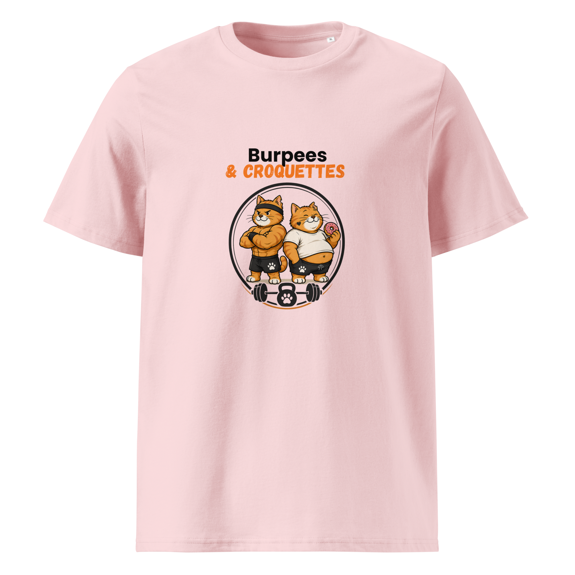T-shirt femme coton bio rose burpees et croquettes