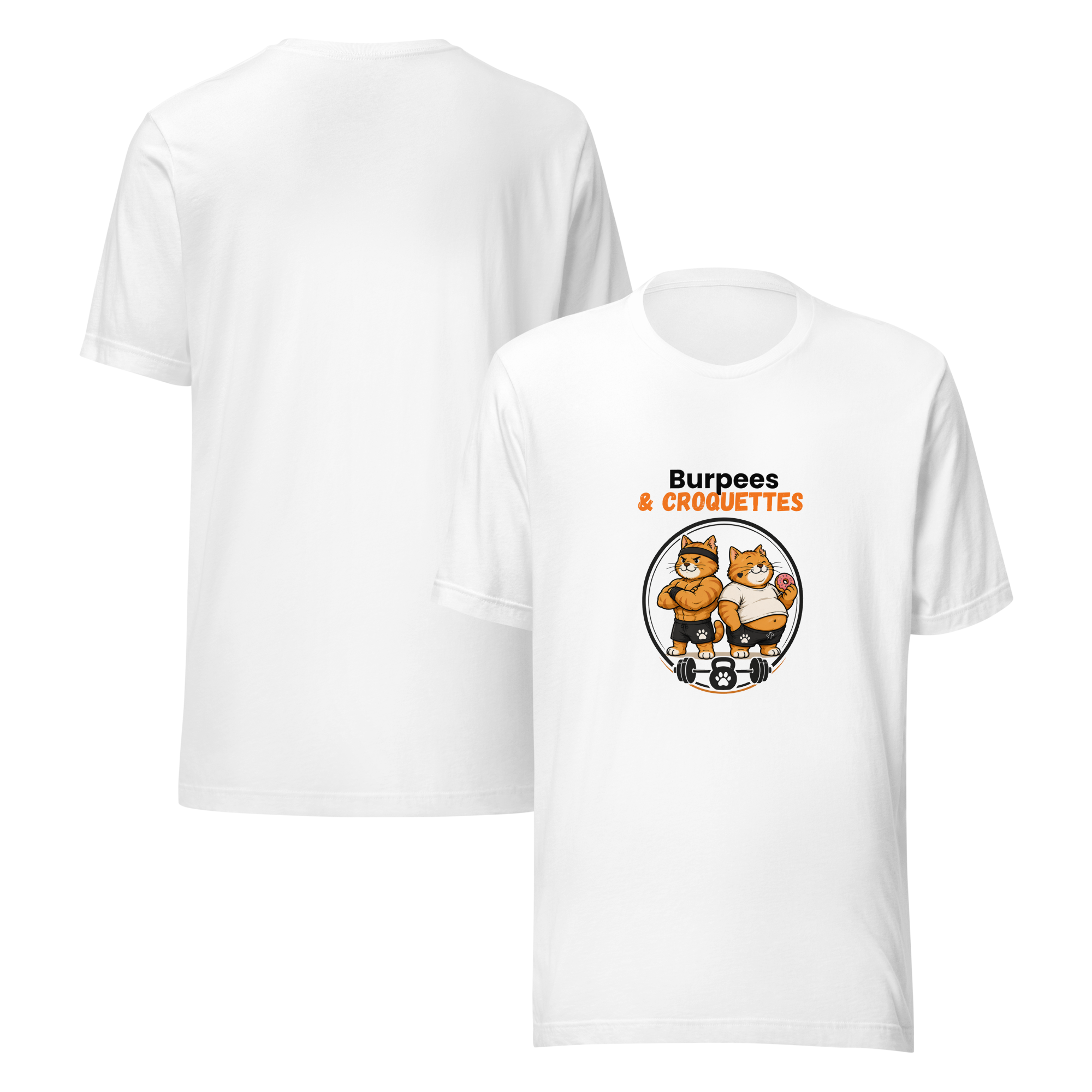 T-shirt mixte blanc burpees et croquettes