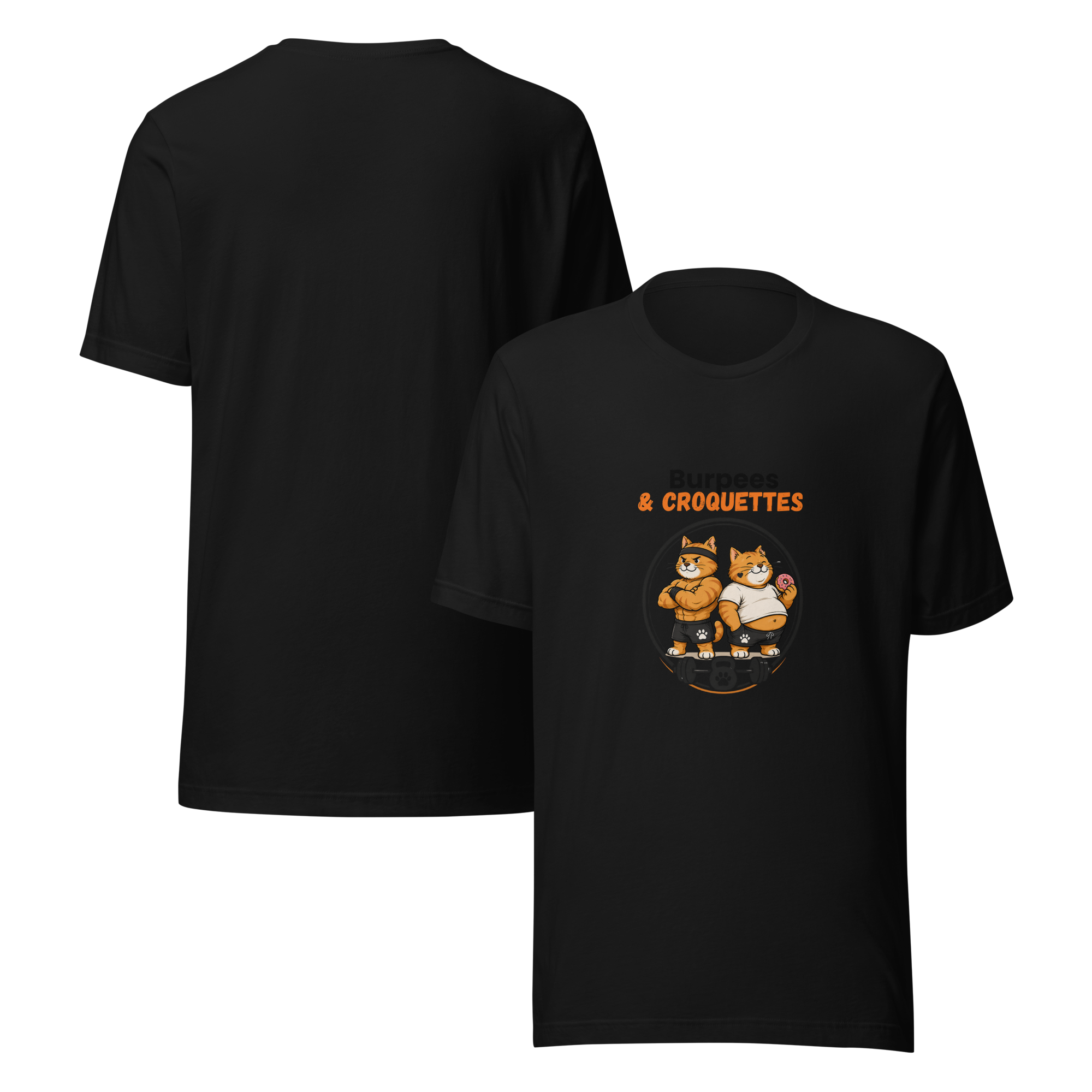 T-shirt mixte noir burpees et croquettes