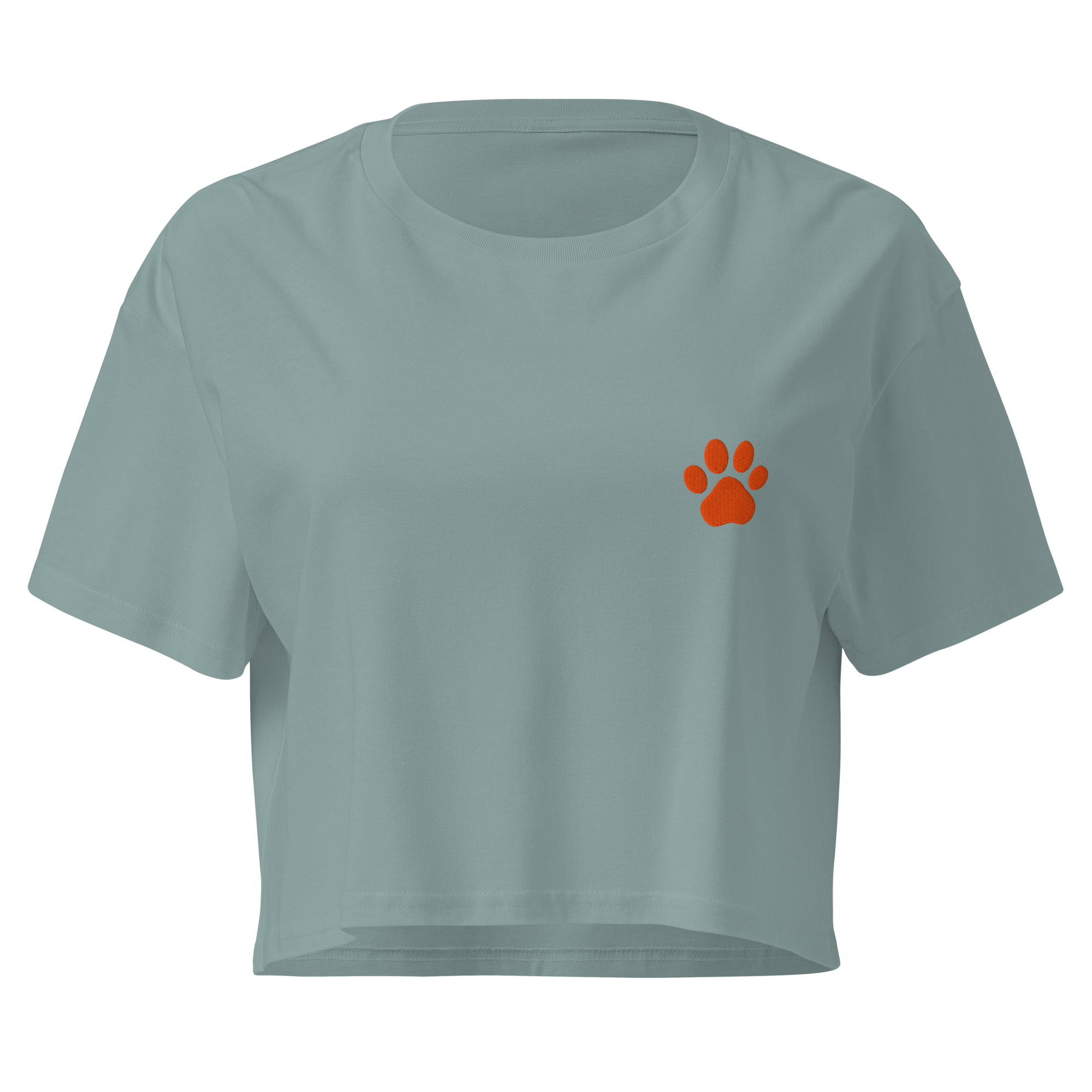 crop-top femme avec logo brodé patte de chat