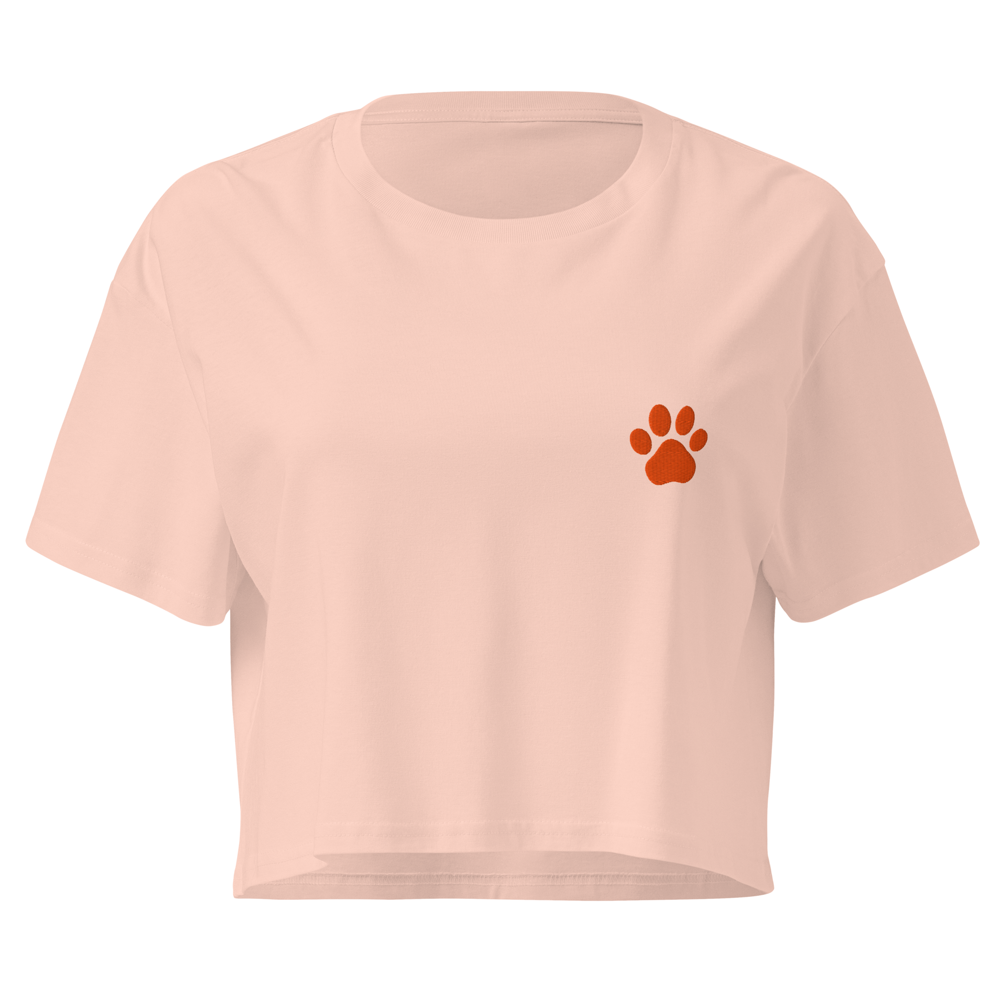 crop-top couleur pêche femme avec patte de chat