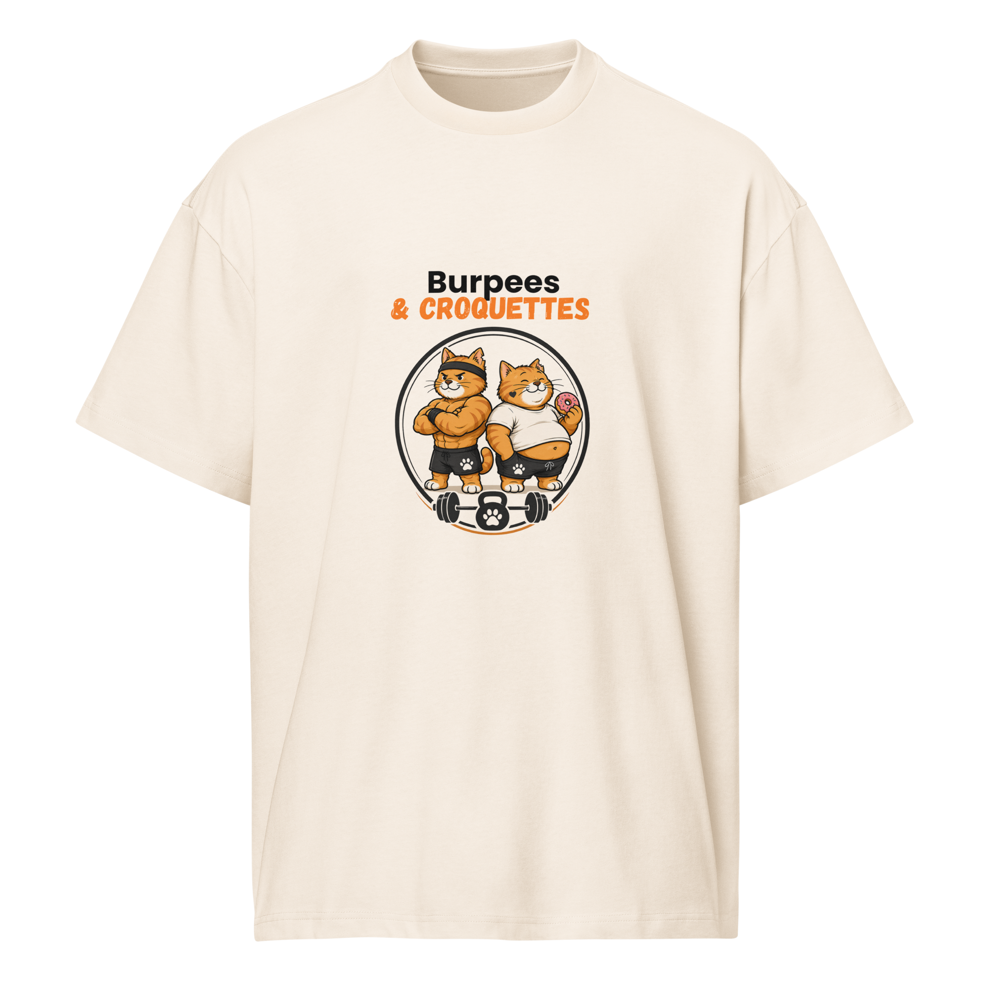 t-shirt oversize beige homme burpees et croquettes