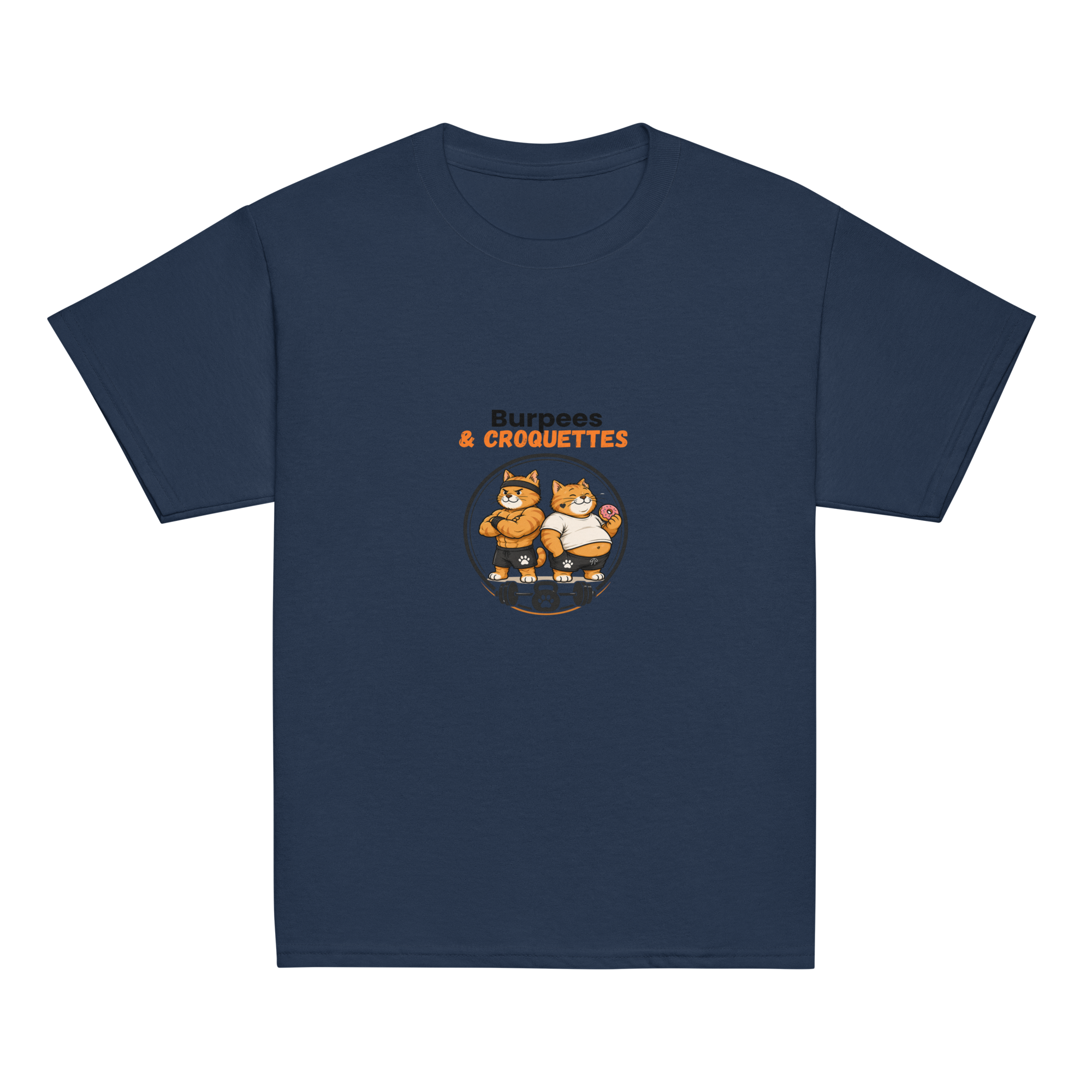t-shirt sport enfant mixte bleu burpees et croquettes