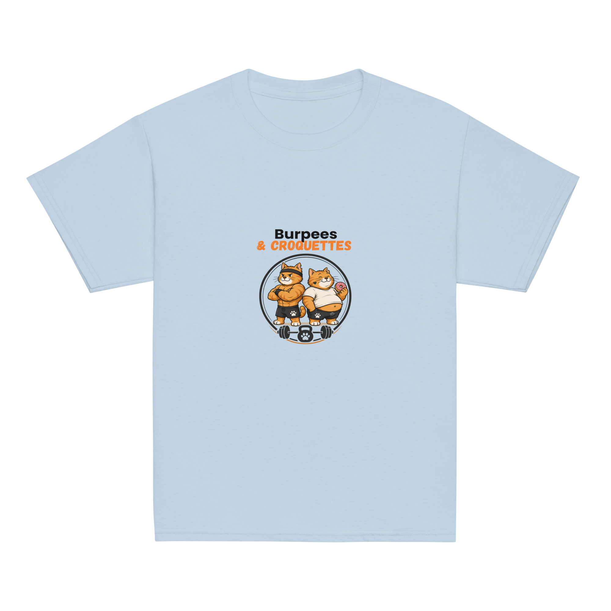 t-shirt sport enfant mixte bleu ciel burpees et croquettes