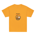 t-shirt sport enfant mixte orange burpees et croquettes